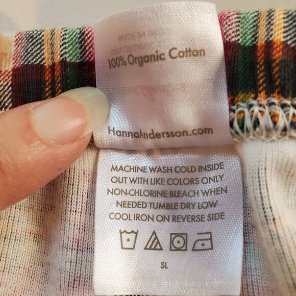 HANNA ANDERSSON SZ M Unisex Adult Holiday Plaid Long John Pajama Pants Red Green - Picture 6 of 8